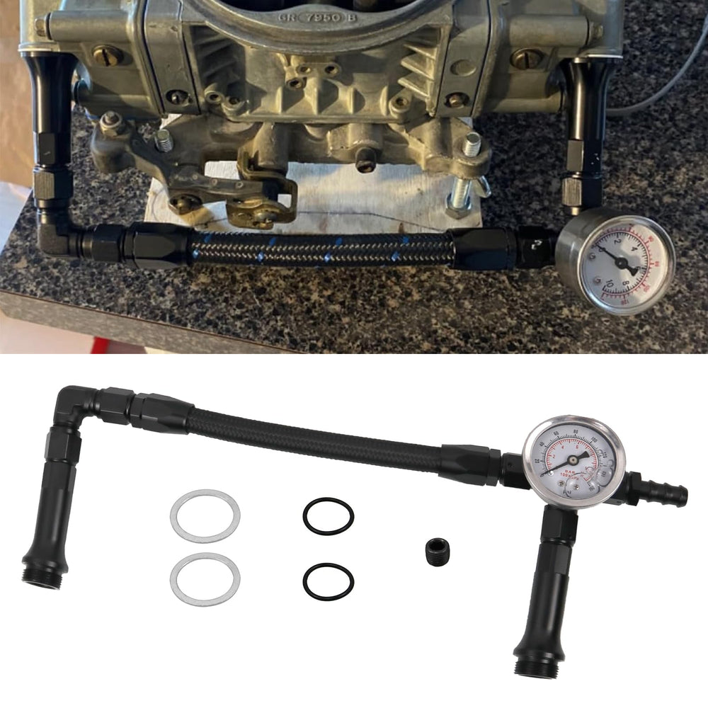 RULLINE AN6 dual-feed braided fuel line assembly ready for installation