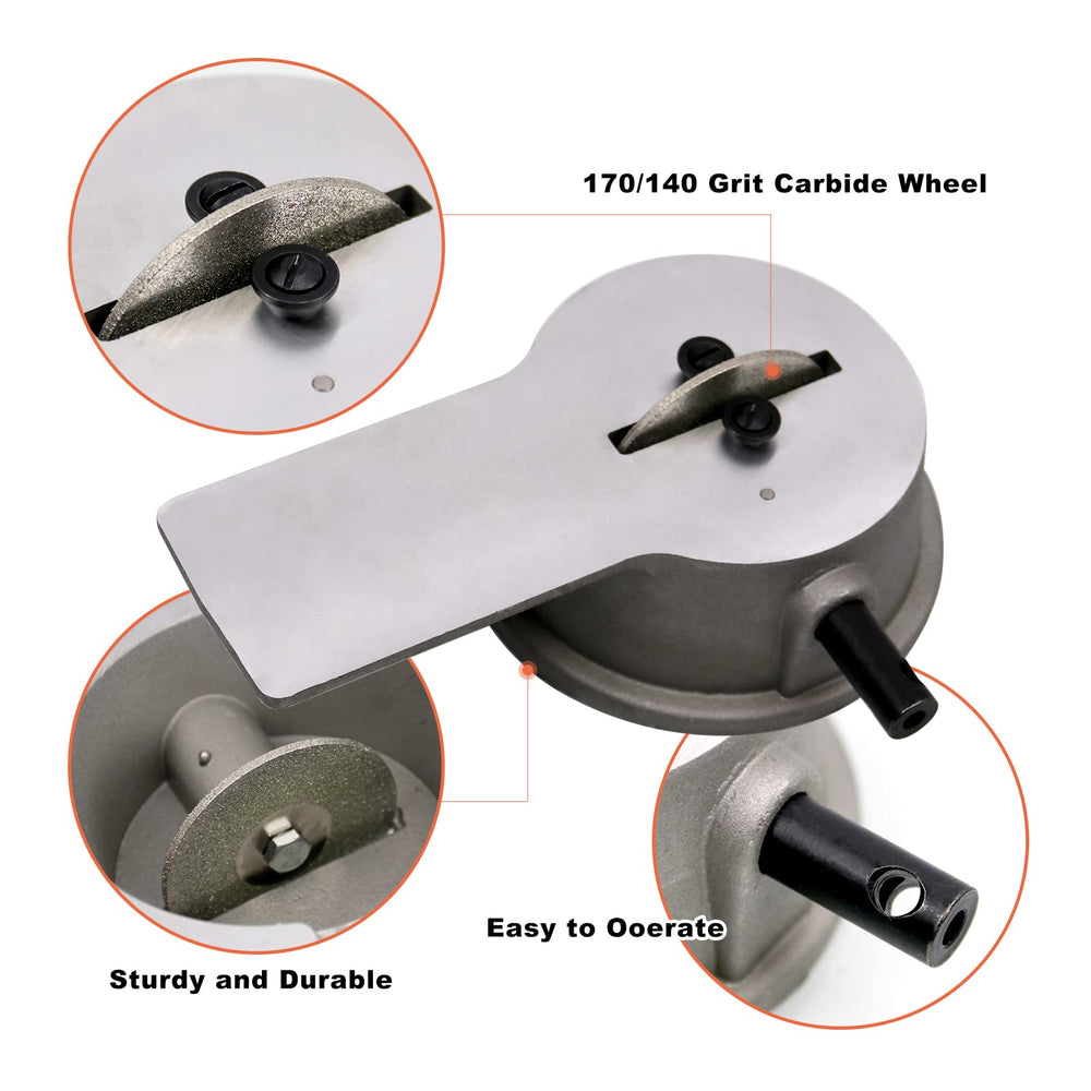 Close-up of RULLINE carbide grinding wheel for durable cuts.