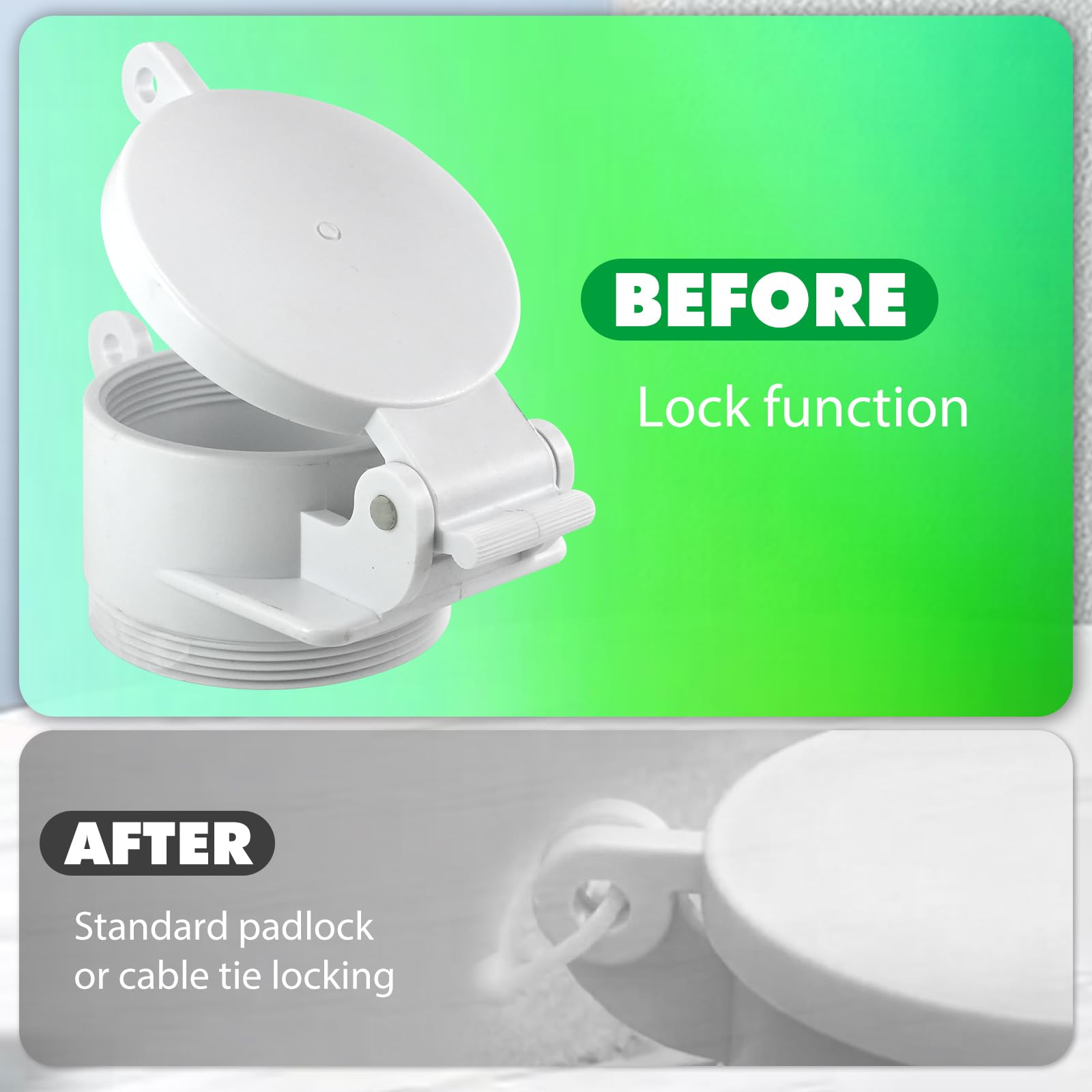 RULLINE locking sewer cap adds tamper-resistant security for your system.