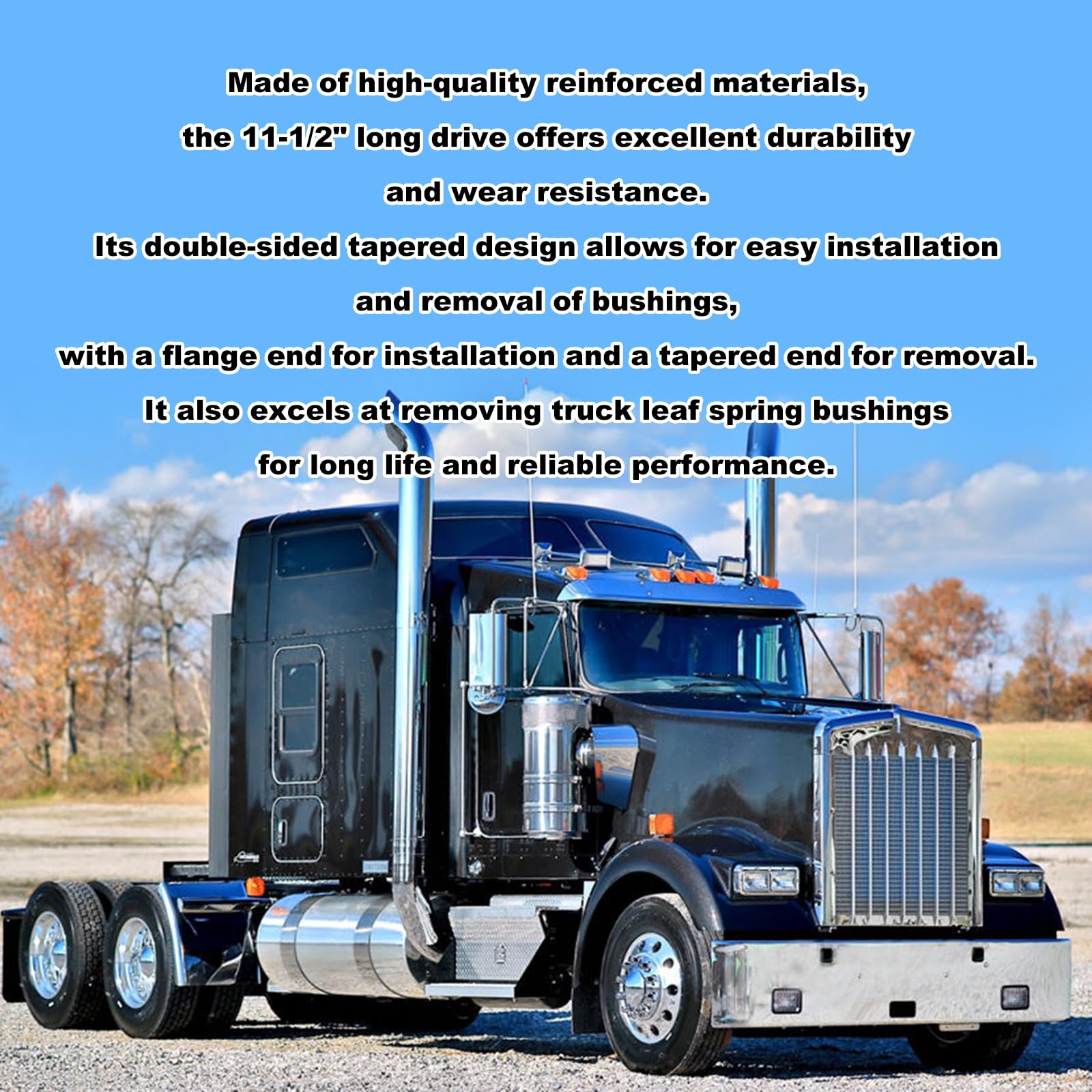 RULLINE tapered end enables smooth removal from bushings on trailers
