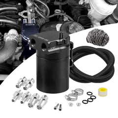 RULLINE oil catch can front view, compact 350ml reservoir for cleaner engine intake.
