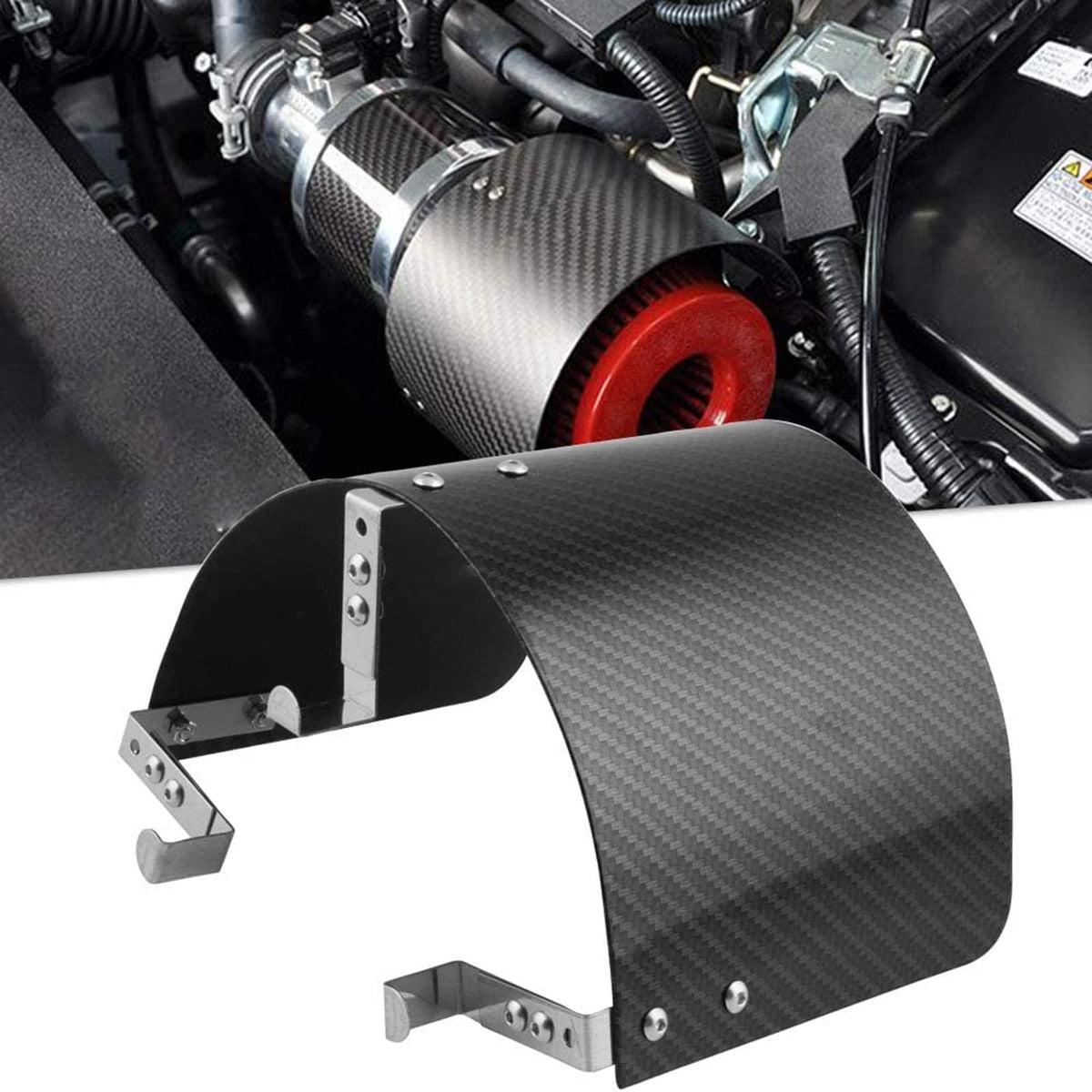 RULLINE universal air filter cover with heat shield for cooler intake air
