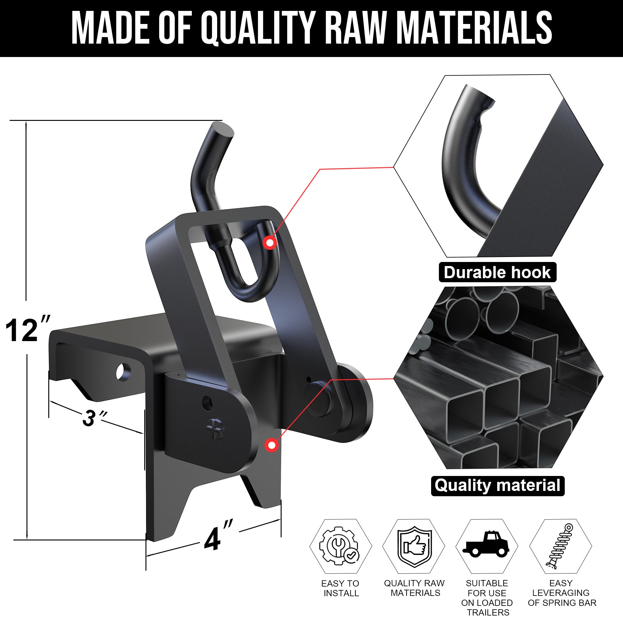 Rumngsuy hitch brackets with rust-resistant coating deliver long-lasting durability in all weather
