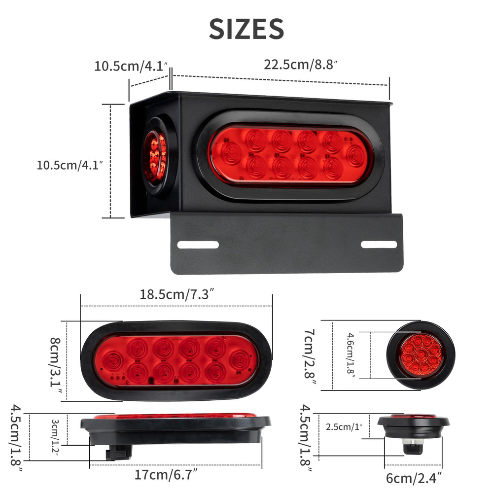 RUNBAITOO 6in oval LED tail light provides bright signals
