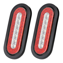 RUNBAITOO 6-inch oval LED tail light with outer red brake ring for clear braking signaling
