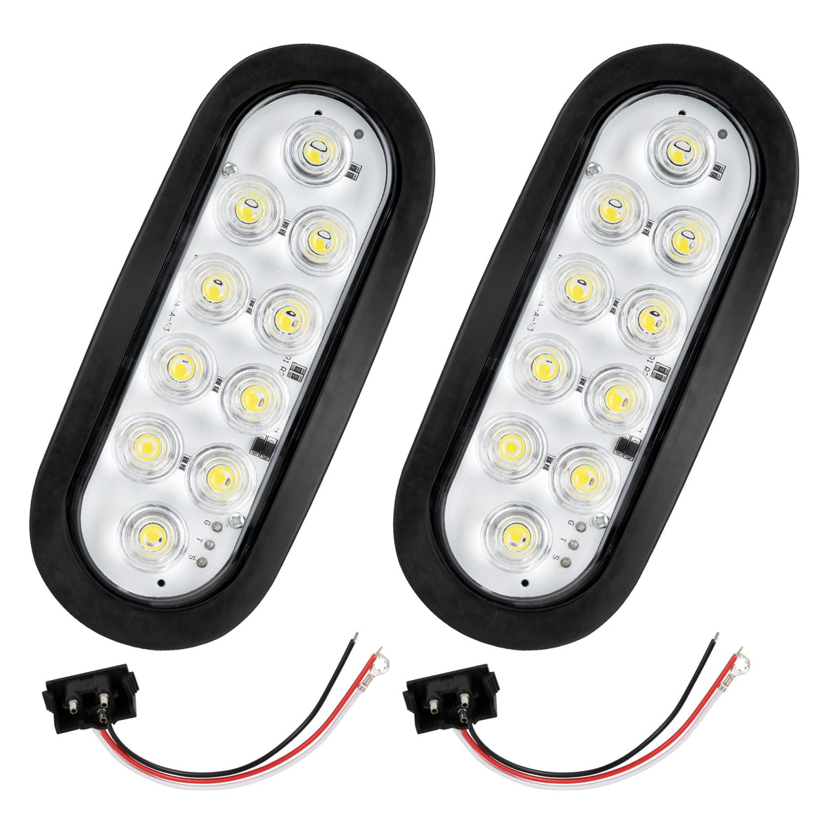 RUNBAITOO 6-inch oval LED tail light front view with dual brightness modes for visibility