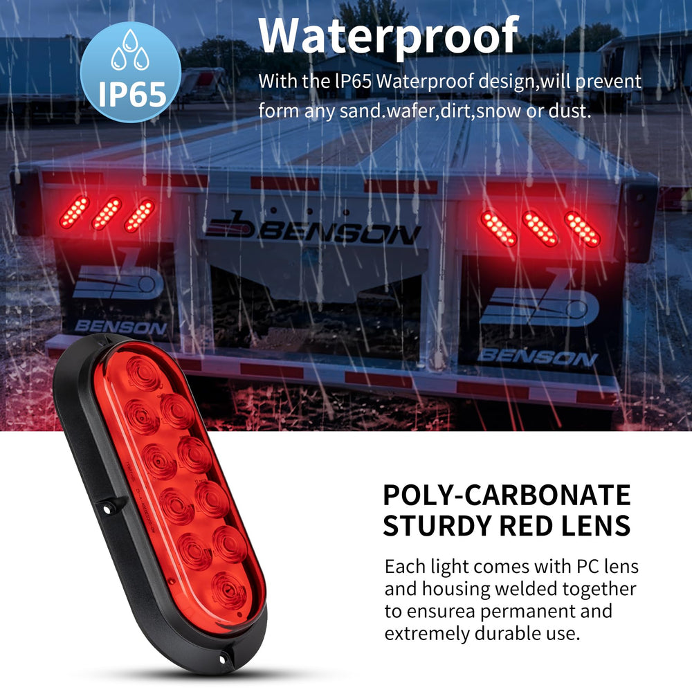 RUNBAITOO oval LED tail light wiring setup for 12V systems