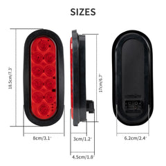 RUNBAITOO oval LED taillight, rear angle view; clearly shows dual-brightness design.