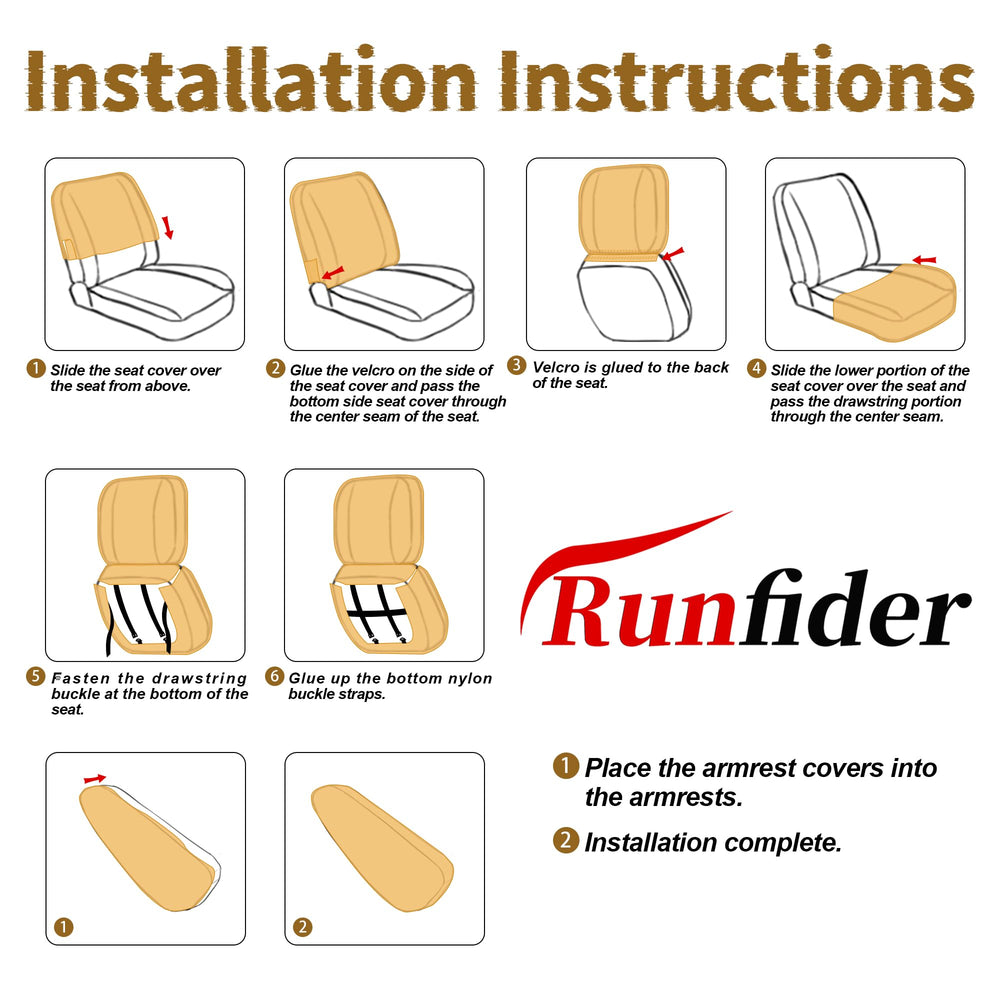 Breathable weave reduces heat buildup on Runfider front seat cover.