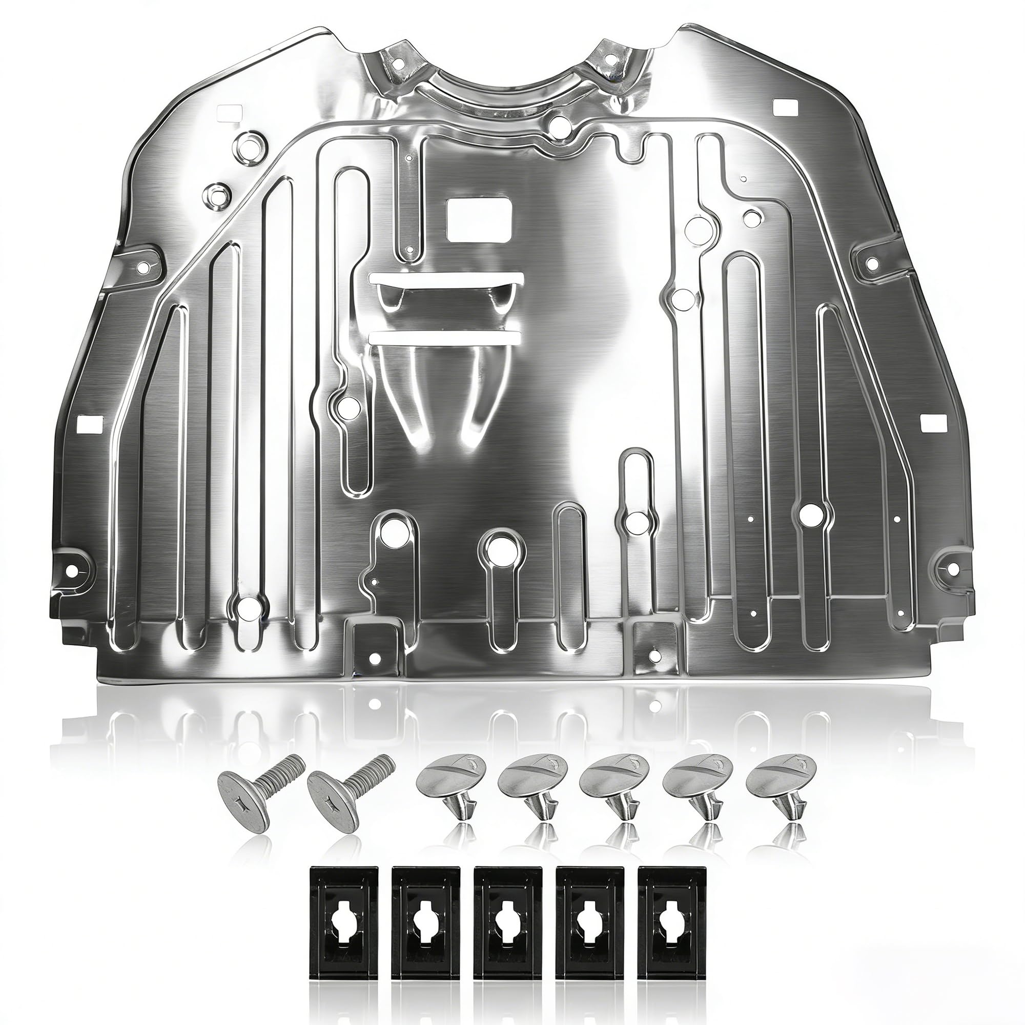 Runfider engine splash shield for Honda Civic front view protects the engine bay from road debris.