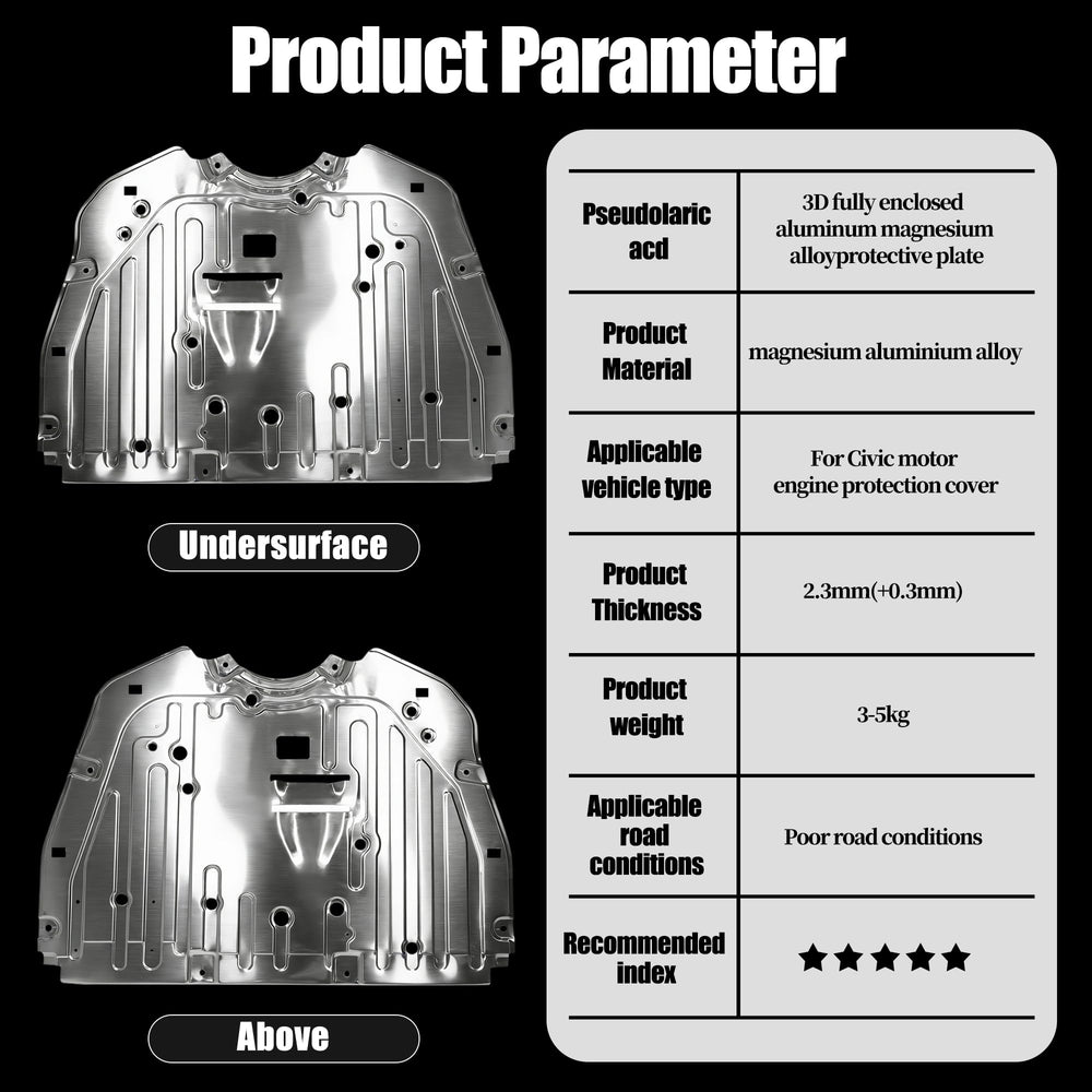 Runfider underbody protection guards oil pan and transmission from debris under the Civic.