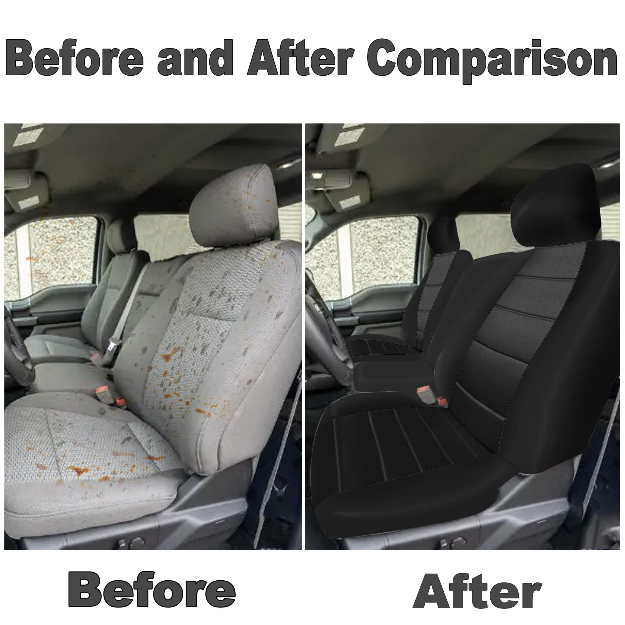 Runfider Ford F-150 XL 40/20/40 seat cover preserves original seating with integrated belts