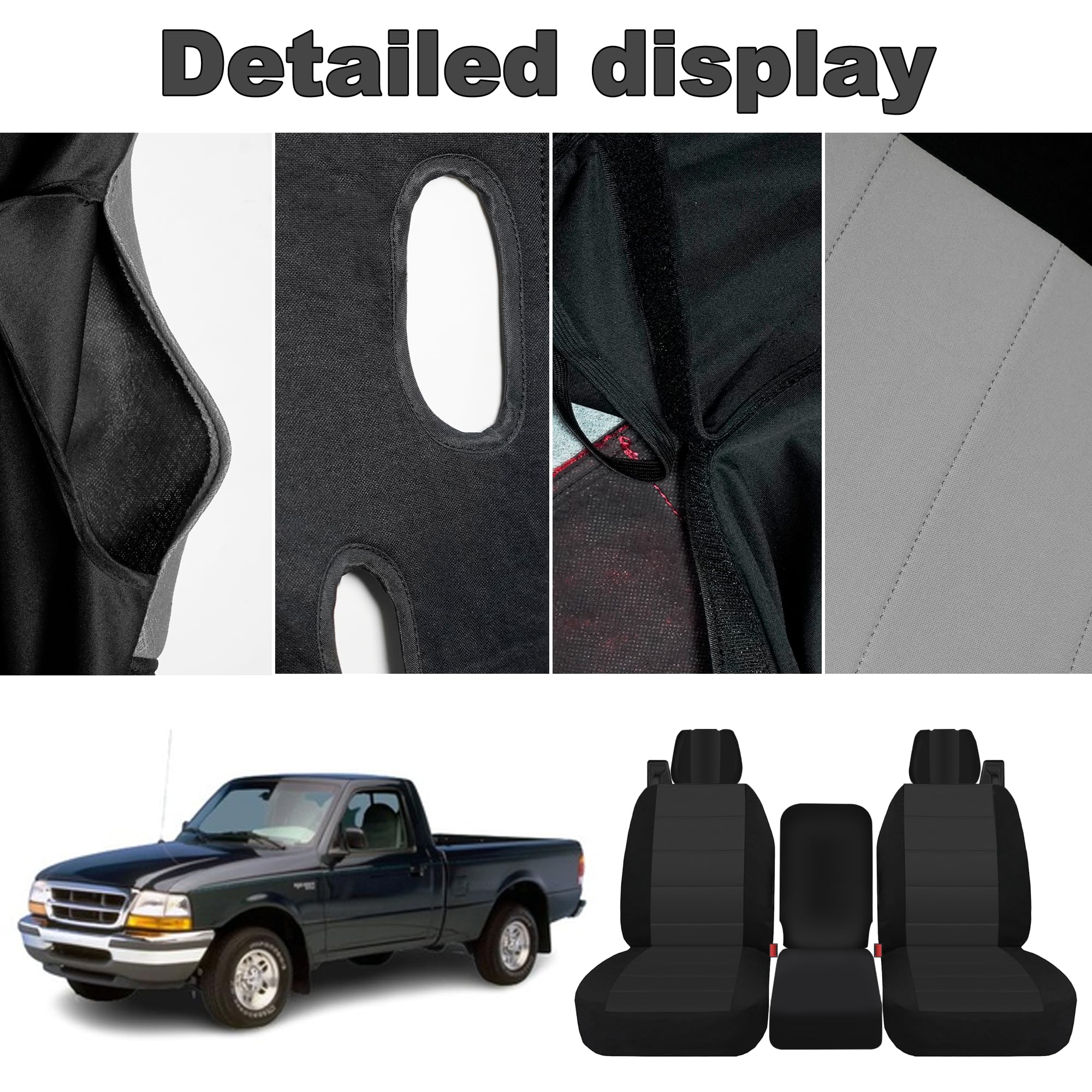 Runfider seat cover for integrated belts and armrest on Ford F-150 enhances durability