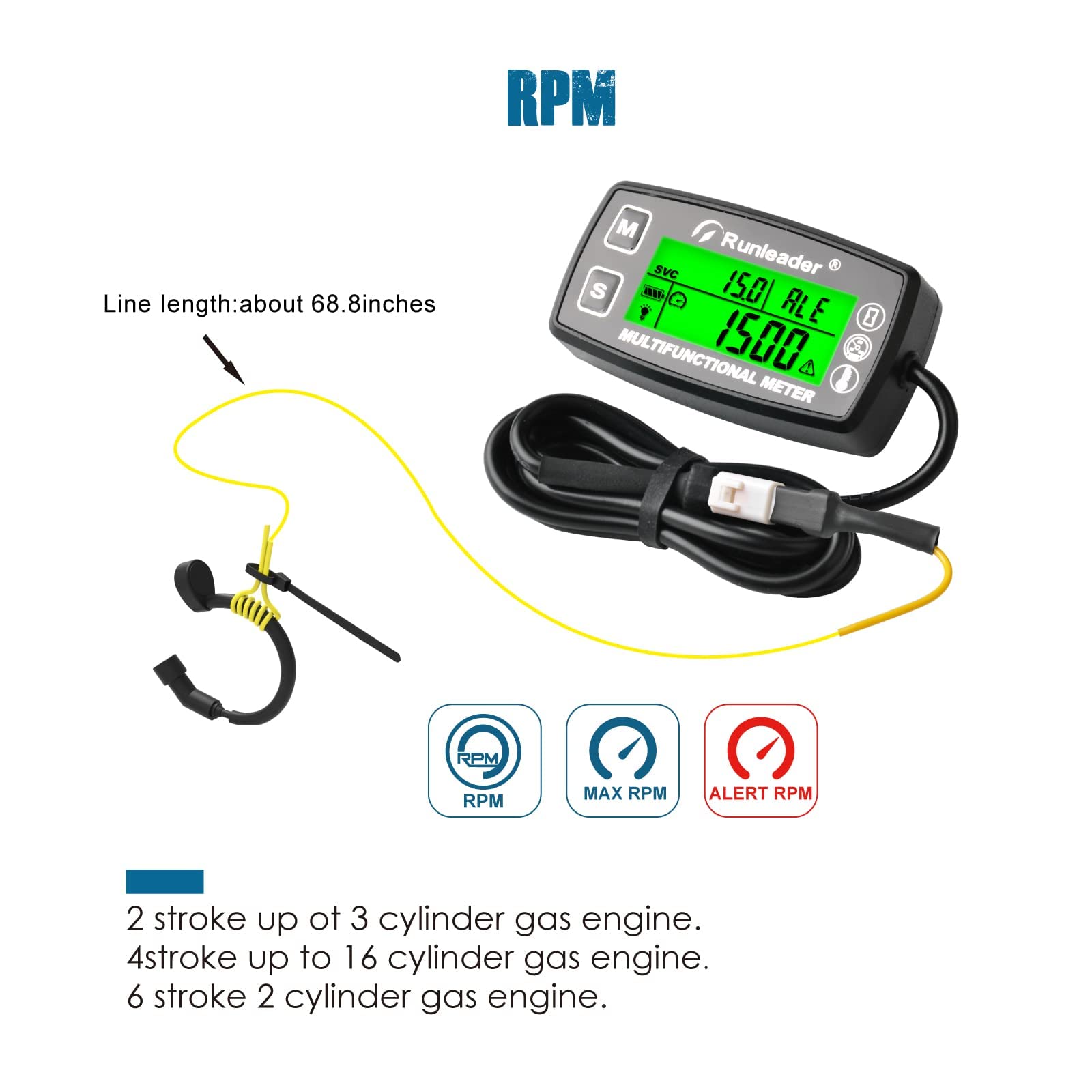 Runleader RL-HM035A-M5 temperature probe measures engine heat