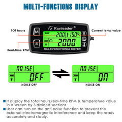 Runleader temperature probe shows current engine temps and max readings for proactive checks