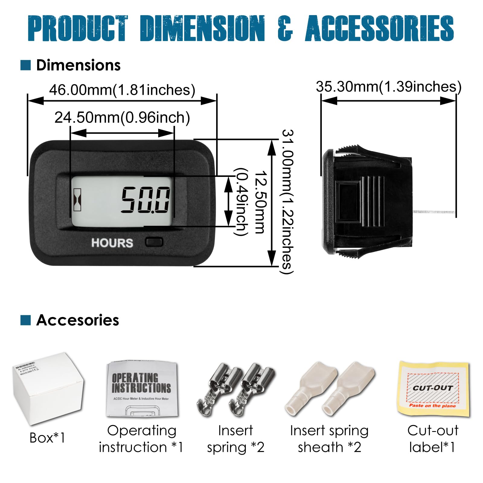 Runleader hour meter EEPROM data storage preserves hours and settings.