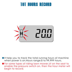 Runleader hours counter digital display enables precise hour tracking