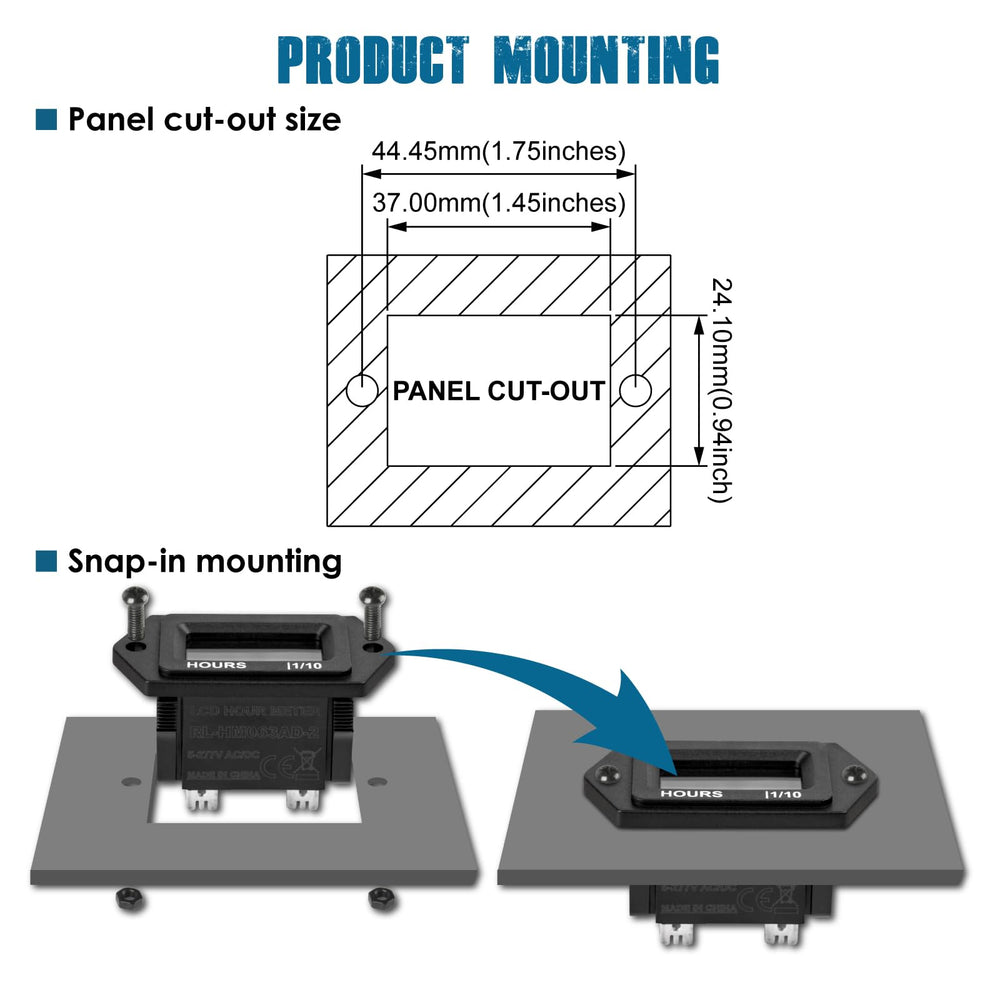 Runleader hours counter IP68 waterproof seal protects against moisture