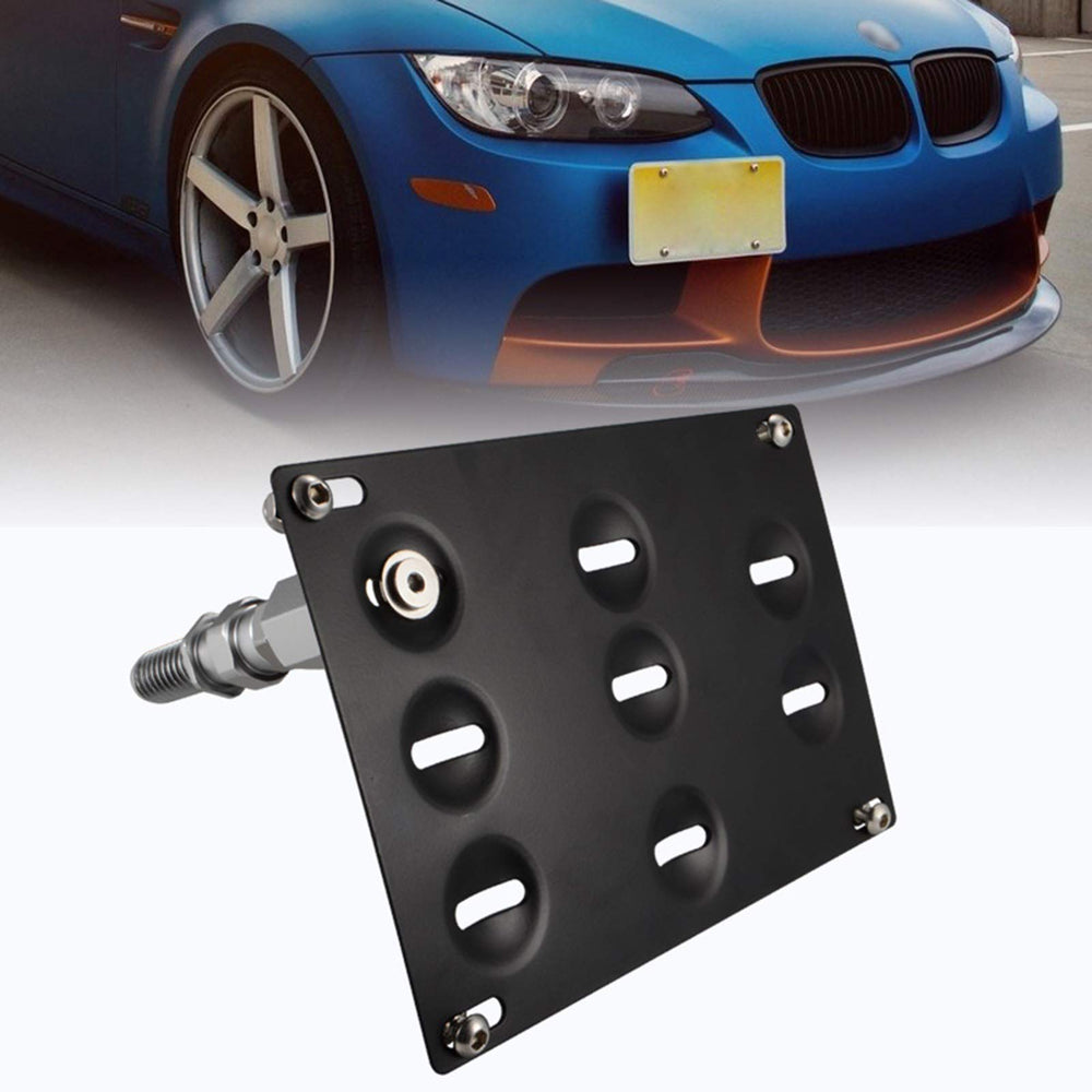 Runmade front bumper tow-hook adapter close-up highlights durable aluminum build.