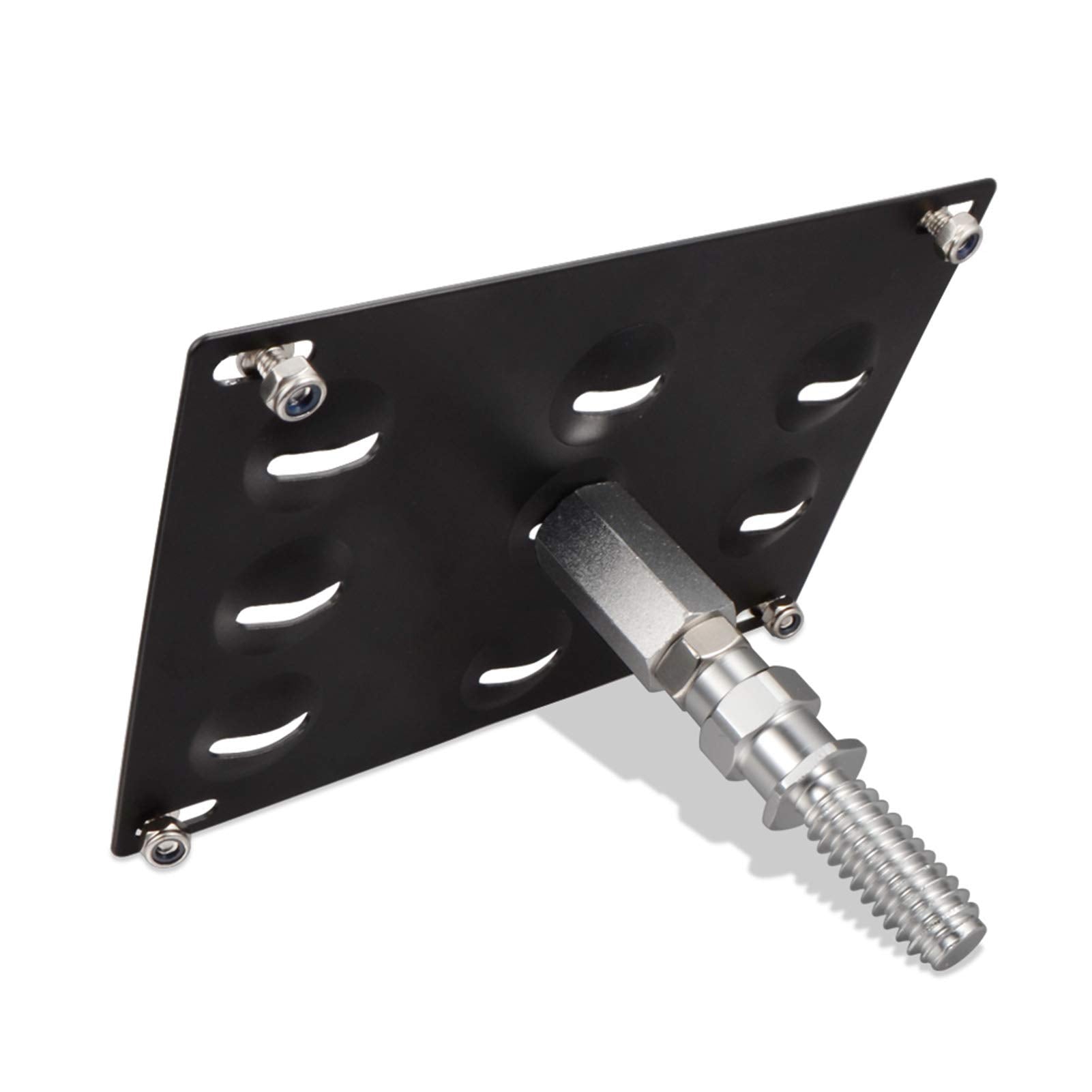 Runmade matte black aluminum bracket with clean, low-profile finish.