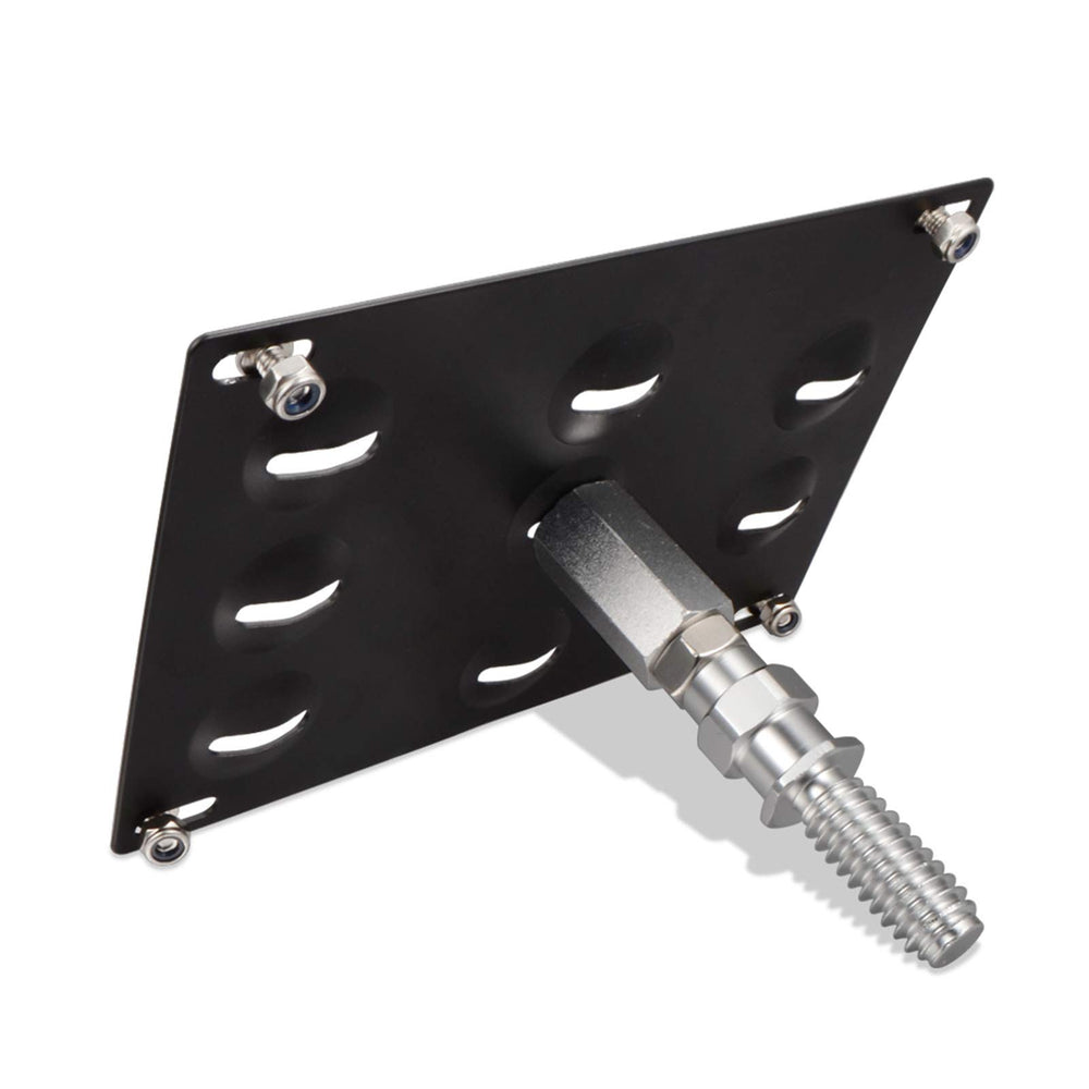 Runmade matte black aluminum bracket with clean, low-profile finish.