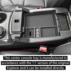 RUNROAD ABS matte black console tray blends interior and resists wear.