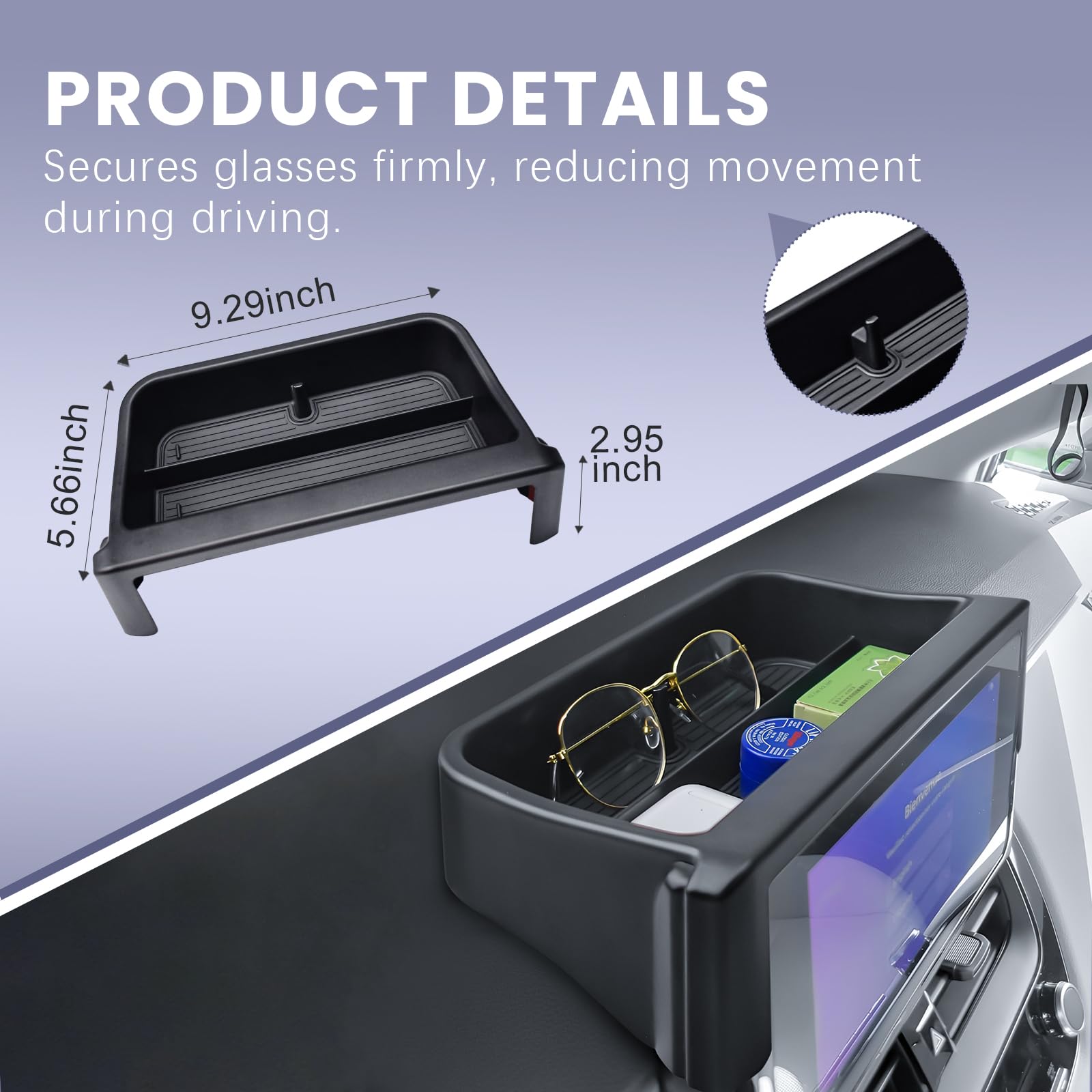 RUNROAD anti-slip pads prevent movement on bumpy rides