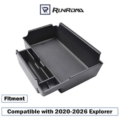 RUNROAD armrest tray with dividers improves storage separation in Explorer interior.