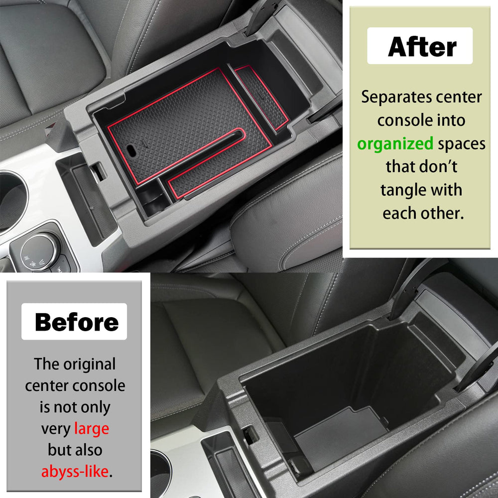 RUNROAD Blazer center-console tray cord-through slot for charging cables