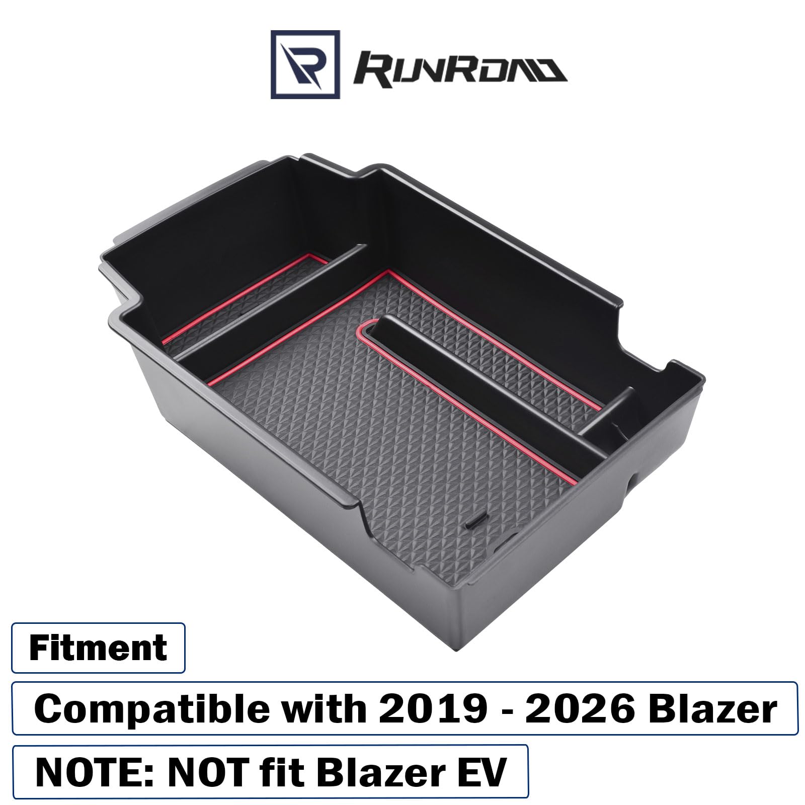 RUNROAD Blazer center console tray side view highlighting slim profile