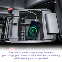 RUNROAD cable pass-through for charging without clutter.