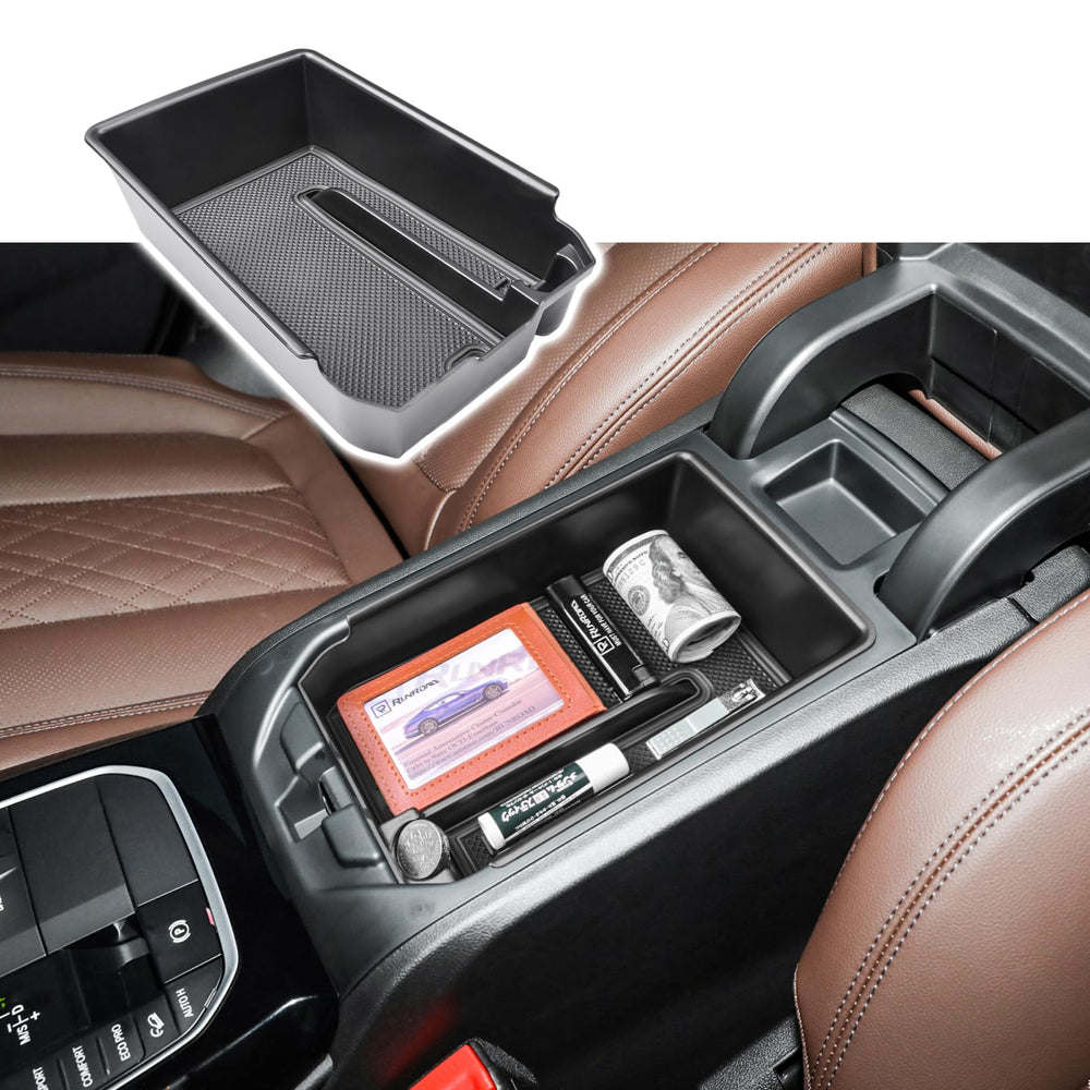RUNROAD center-console organizer tray fits BMW X3/X4 for easy item access.