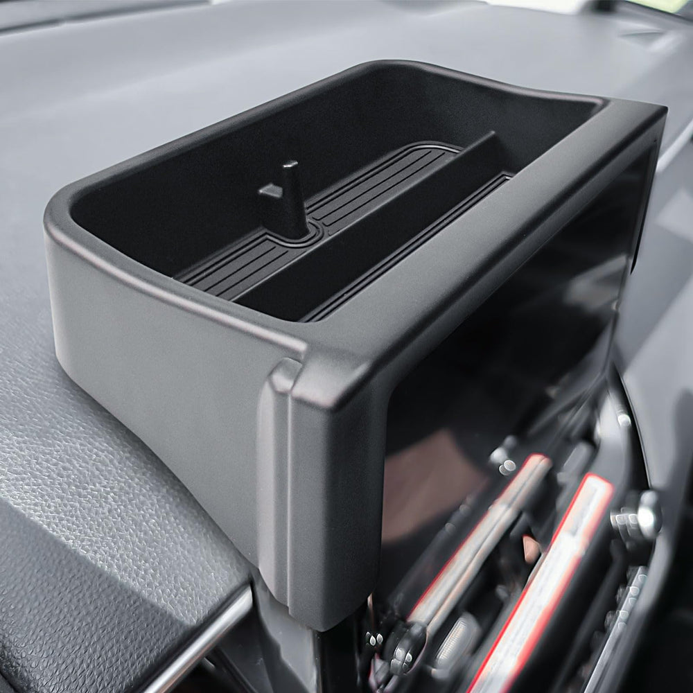 RUNROAD dashboard organizer tray behind the Corolla 8-inch screen keeps essentials within reach