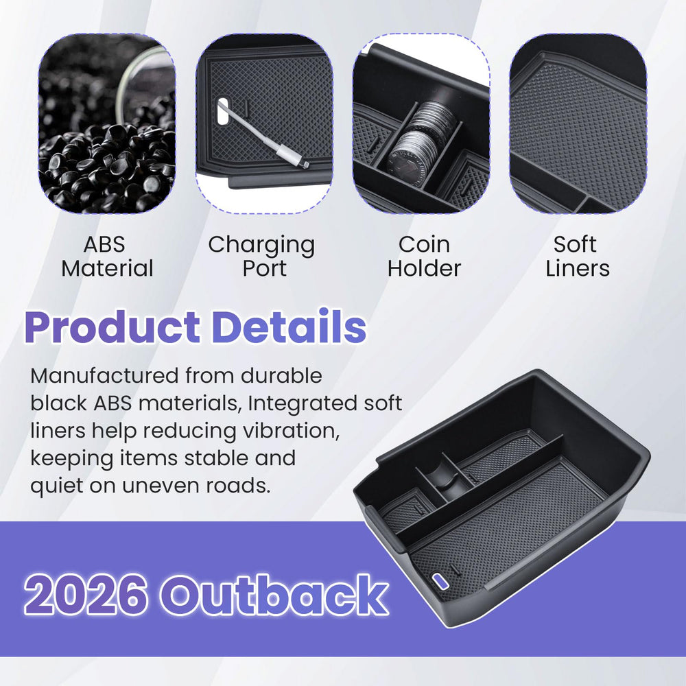 RUNROAD premium ABS tray resists wear and fits the Outback interior.