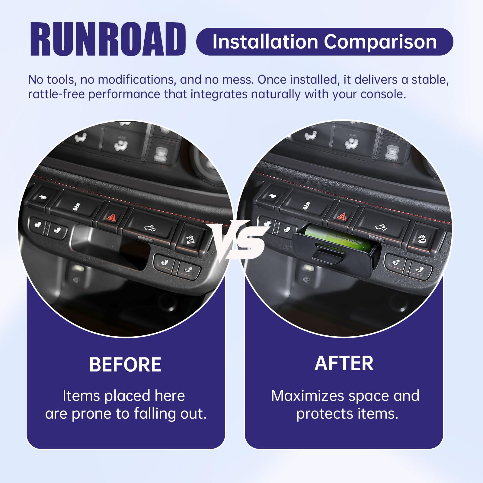 RUNROAD snap-in setup demonstrates tool-free installation