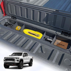 RUNROAD tailgate dividers organize Colorado/Canyon trunk space for quick access.