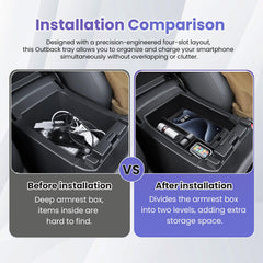 RUNROAD tool-free installation simplifies upgrading your armrest storage.