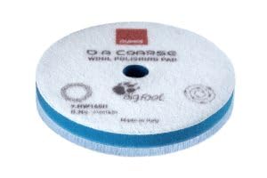 RUPES 9.NW160H blue wool pad front view boosts defect removal and cutting power.