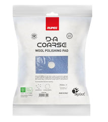 RUPES 9.NW160H blue wool pad label view indicates Precision Pro Coarse design for heavy defects.