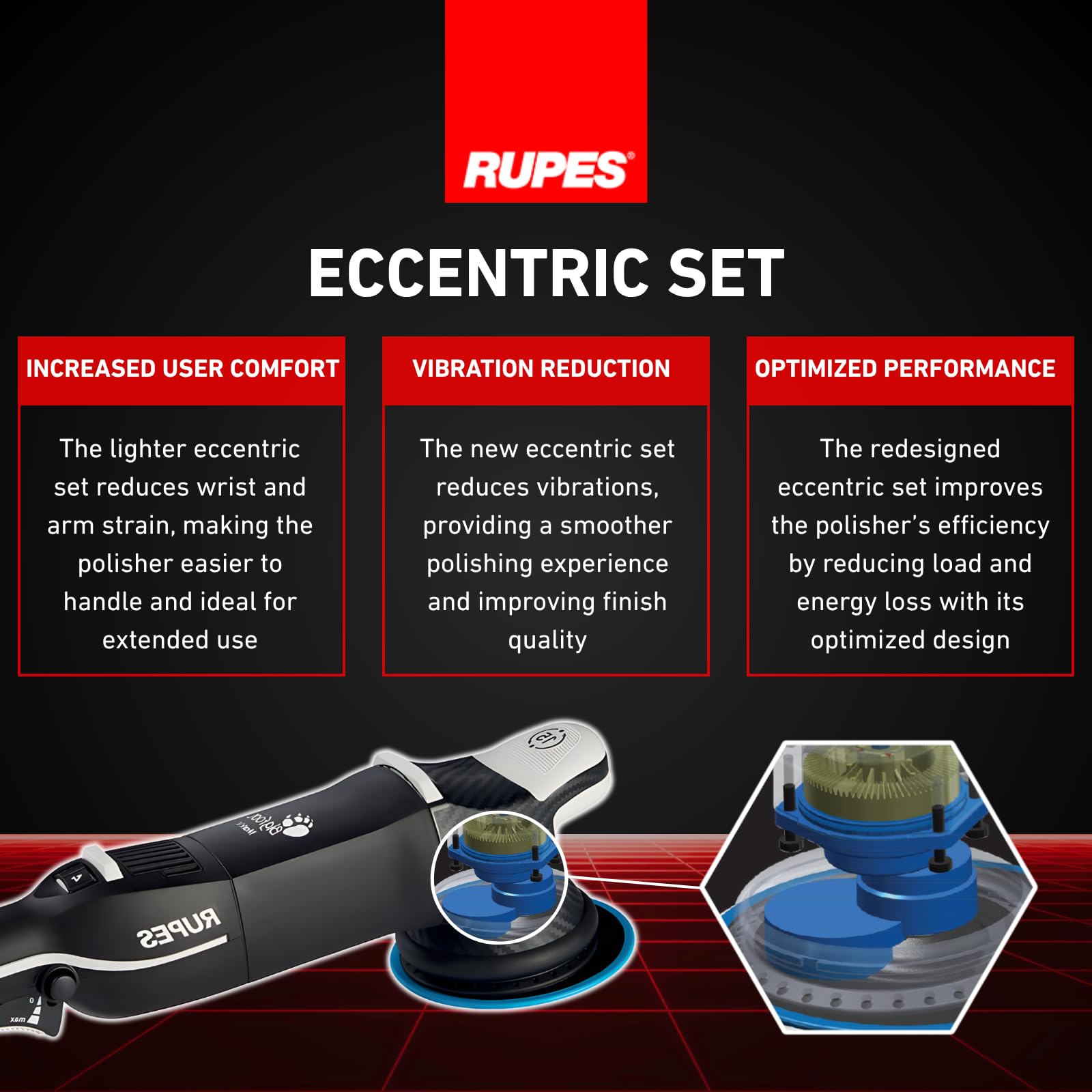RUPES Bigfoot LHR15V PrecisionPro pads preserve delicate surfaces while polishing.