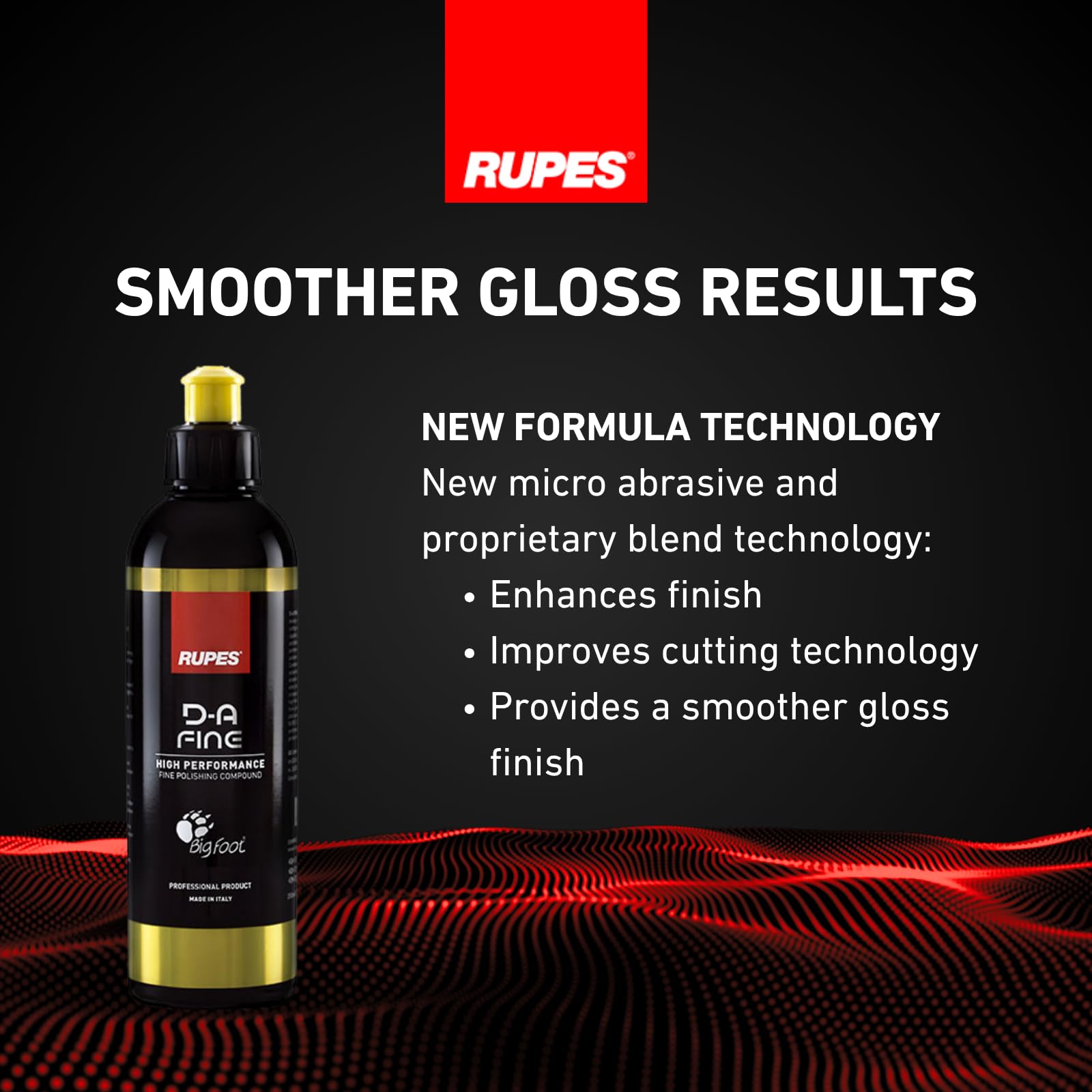RUPES D-A Fine packaging and label emphasize product identity and specs