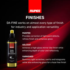 RUPES D-A Fine swirl removal demonstrates high gloss with less effort