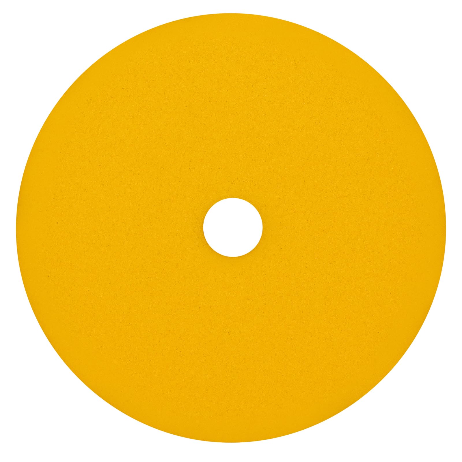 RUPES 150mm yellow D-A foam pad front view, ideal for refined finishing.