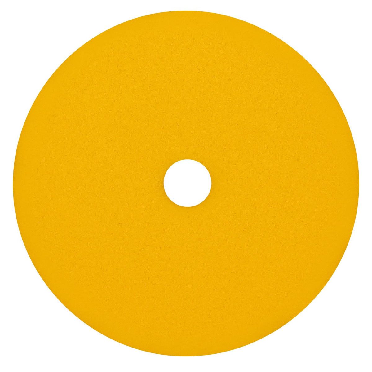 RUPES 150mm yellow D-A foam pad front view, ideal for refined finishing.