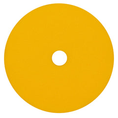 RUPES 150mm yellow D-A foam pad front view, ideal for refined finishing.