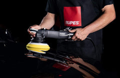 RUPES pad on dual-action polisher demonstrates versatile use for waxing and polishing.