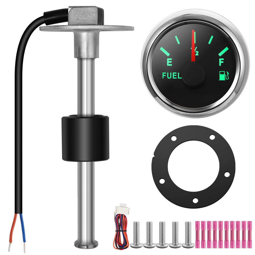 RUPSE fuel sender unit close-up on stainless steel housing for durable readings in boats