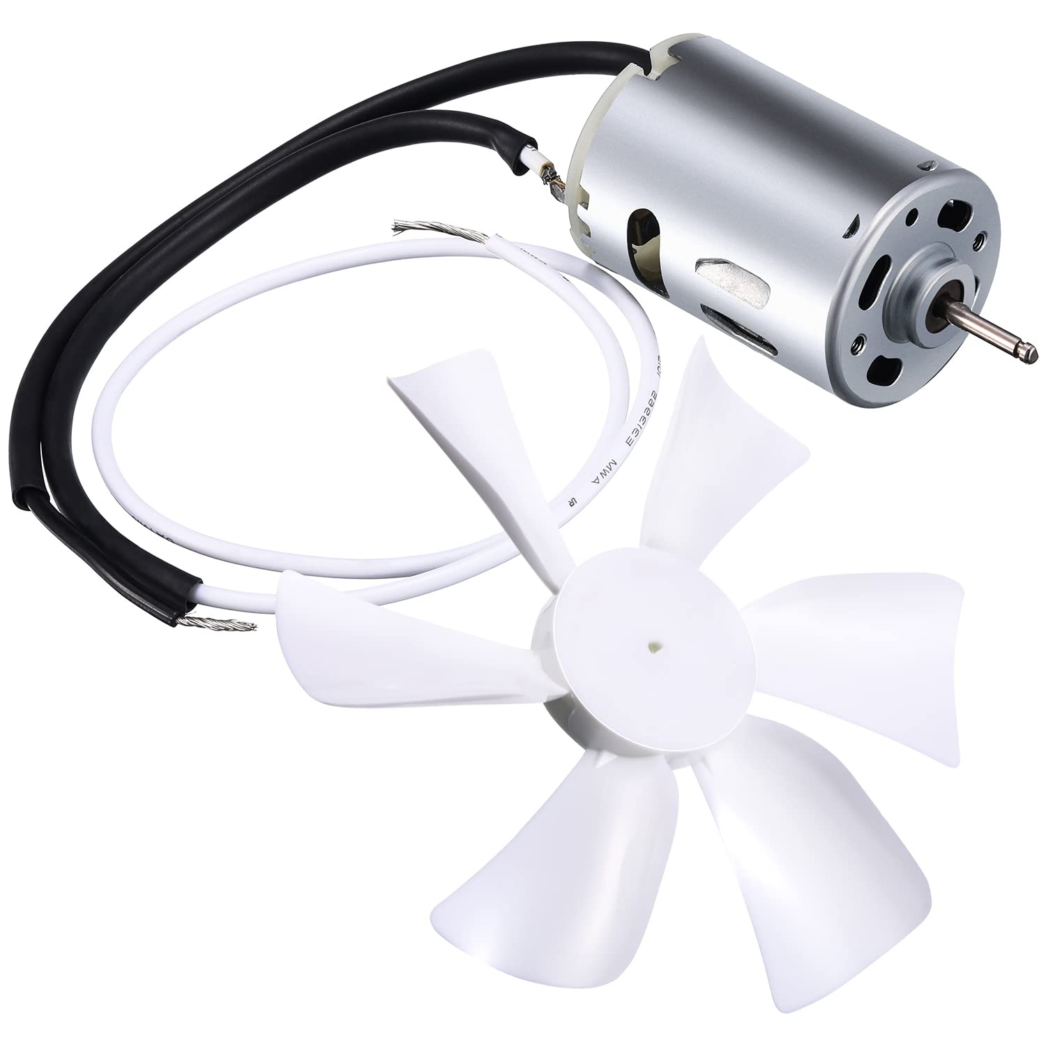 RUSFOL 6-inch RV vent fan blade close-up in white, rust-resistant plastic for long-lasting use