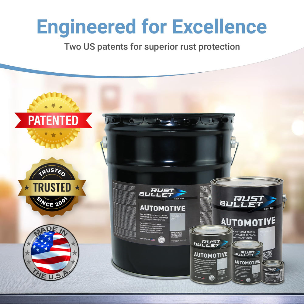 RUST BULLET Automotive UV resistant finish withstands sun exposure