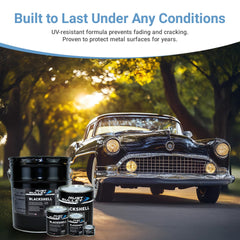 RUST BULLET BlackShell brush-applied finish on a door frame, offering chip resistance.